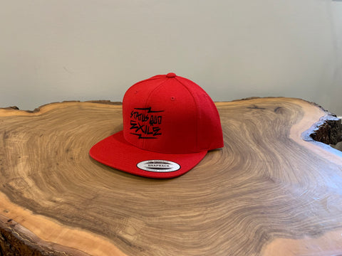 SQE Snapback Hat - Red/Black Lightning